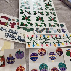 Big Lot Vtg Mrs. Grossman’s Christmas Stickers Metallic Glitter Elf Santa Tree