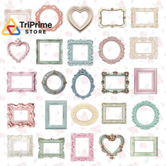 100 Pcs Vintage Frame Decorative Stickers – Scrapbooking Supplies for Color-1