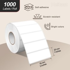 1000 Pack 3×1 Inch Rectangular White Label Stickers to Write On Labels
