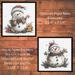 Whimsical Snowman Die Cut Card Toppers, Card Making Supplies, Junk Journal, Tags