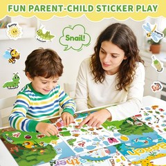 3 Sets Reusable Jelly Sticker Books 3-6 | Kids Travel Weather Insect Beach Toys