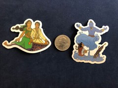 Stickers – Aladdin – Jasmine & Genie lot of 2 Stickers – New