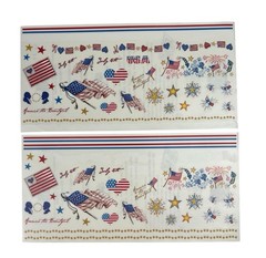 PSX Vintage 2001 Americana Stickers SR6009 Two Partial Sheets 12” x 6” July 4th
