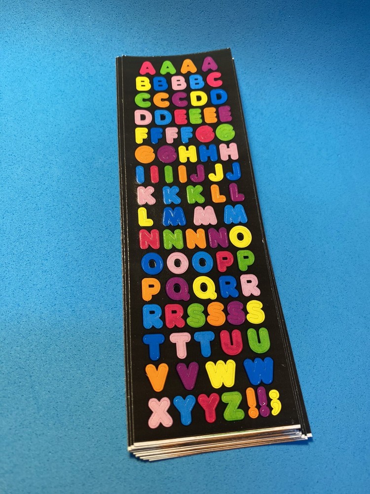 Vintage Sandylion Sticker Strip Letters A to Z Alphabet