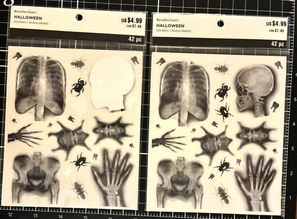 Recollections X-RAY Halloween Stickers – 1 new, 1 missing one sticker #556945