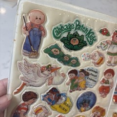 VTG 1980s Cabbage Patch Kids Puffy Stickers Sheet + 4 separate Multicolor Dolls
