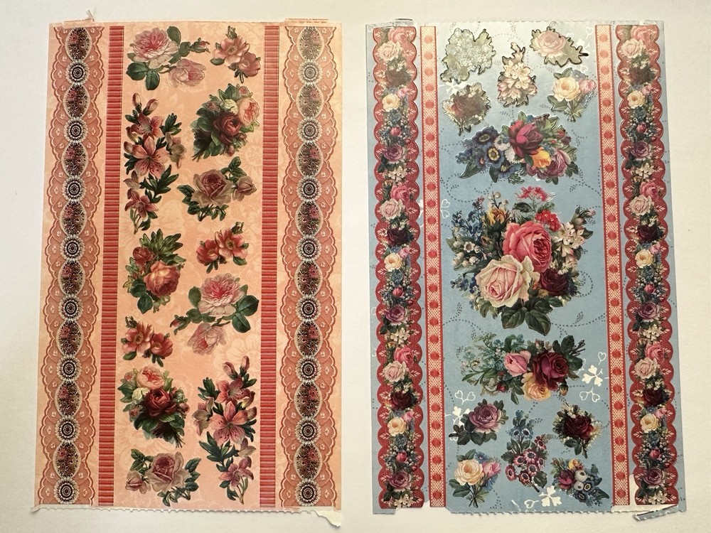 Vintage Punch Studio Gifted Line John Grossman Victorian Rose Border Stickers