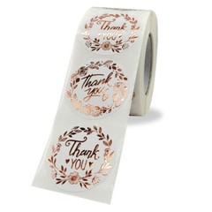 500Pcs 1.5″ Thank You Stickers Rose Gold Small Business Envelope Sticker Round