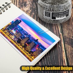 Kempshott 250 Large Paper Clips Smooth, Jumbo Paper Clips for Paperwork Ideal…