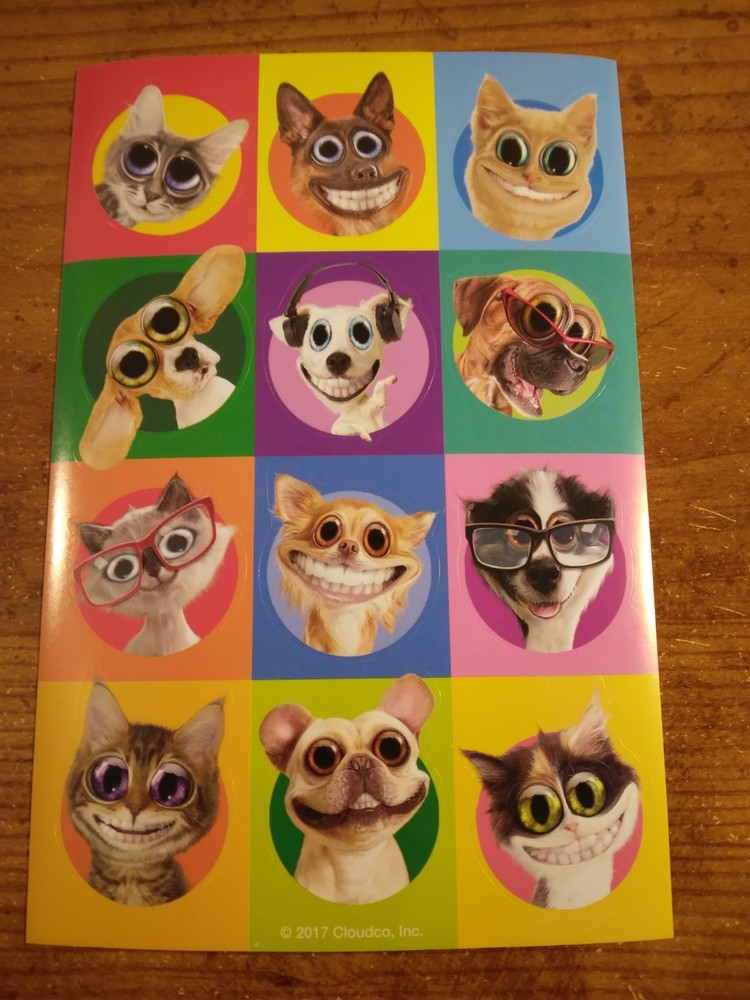 Happy Twisted Whiskers Cat Dog Puppy Kitten Stickers for your Planner 278533