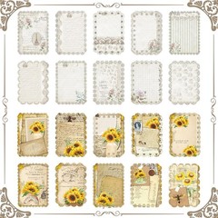 Naszonus Vintage Floral Scrapbook Paper Set 60 Sheets 4.2×6.7 Inch