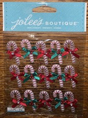 Jolees Candy Cane Mini Repeats Green Red Bows Christmas X-Mas 3D Holiday Sticker
