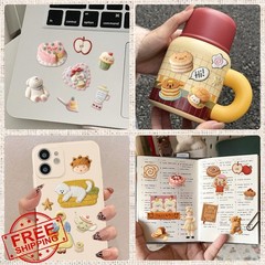 Bomichi Animal Plant Sticker Book Brown Cover