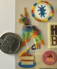 PARTY Stickeroni Mylar Stickers (24pc)Hallmark•Wish•Cake •Celebrate•Card Making•