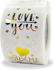 Valentine Stickers Seals 1.5“ 500pcs in One Roll for Gift Box Décor Valentine