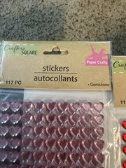 Crafters Square Heart Shaped Gem Stone Stickers Multi-Colored 0.5inch , New!