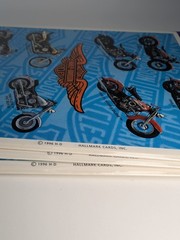 VINTAGE 1996 NEW Harley Davidson Motorcycle Stickers 3 Packs Heartline Hallmark