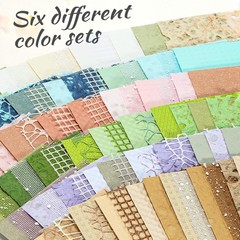 96 Sheets Scrapbook Supplies & Junk Journal Supplies Set – Textured Paper & M…