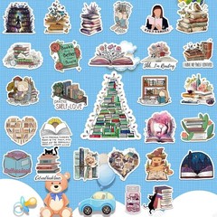 100 PCS Book Stickers for Kindle, Bookish Reading Literary Quote Lover for Water