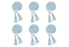 6 PCS Sky Blue White Graduation Honor Cords, 68, Braided, Tassel, Doctor