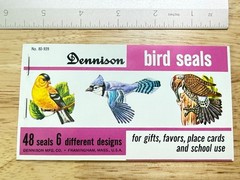 Vintage Mid Century Dennison Wild Bird Seals Stickers Booklet 48 Seals Complete