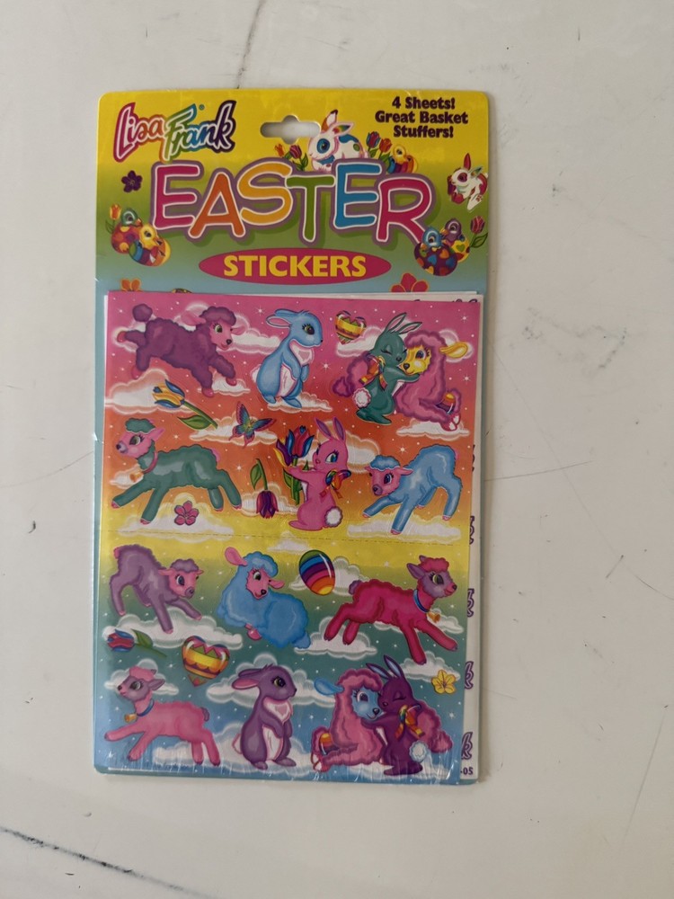 4 Packs of NEW! Vintage Lisa Frank Easter Stickers Set . Rare!