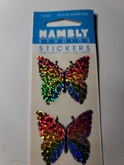 Hambly Studios Prismatic Stickers Butterflies Factory Sealed 1 Sheet NIP Bug VTG