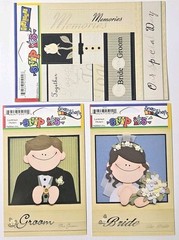 Set of 3 Pebbles Inc Wedding Sampler Cardstock Stickers Bride Groom SnipIts