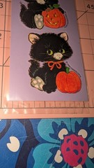 Vintage Gibson Stickers Halloween Sticker Treats Black Cat 1 Sheet In Plastic