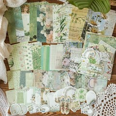 100Pcs Vintage Flowers Scrapbook Paper Junk Journal Planner Art Decorative Craft