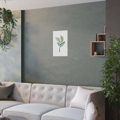 Watercolor Single Leaf Greenery Poster – Wall Decor 9″ 12″ 18″ 24″ Printed