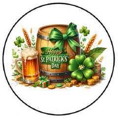 HAPPY ST PATRICKS DAY BARRELL ENVELOPE SEALS LABELS STICKERS PARTY FAVORS