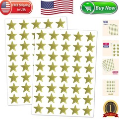 Adhesive Gold Foil Star Stickers – 4000 Pack, 0.6