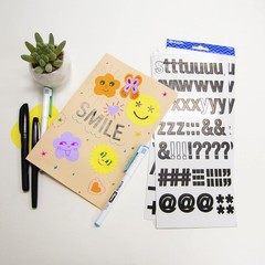Versatile 346-Pack Peel-and-Stick Black Alphabet & Number Stickers for All Ages