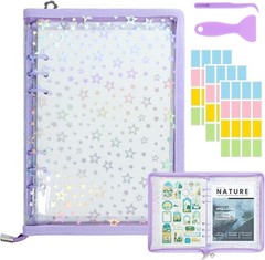 Sticker Storage Organizer – Stylish A5 Binder with 70 Pocket Design in Purple