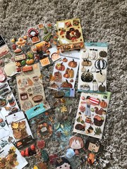 Lot of 30+ Fall Theme Embellishments – Paper Craft, Scrapbooking, Journaling