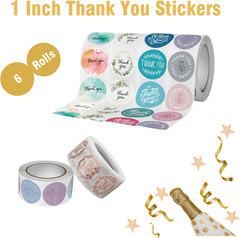 3000 Pcs Thank You Stickers,Self-Adhesive Small Stickers 1 Inch,Thank You Labels