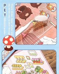 8 Sets 3D Shelf Sticker Book, DIY Miniature Scene Therapy for Adults | 3D Shelf