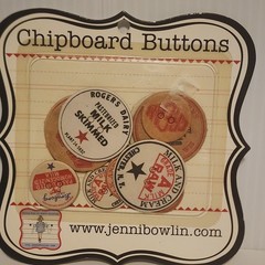 Jenni Bowlin Scrapbooking Printed Chipboard Button Embellishments-MILK CAP