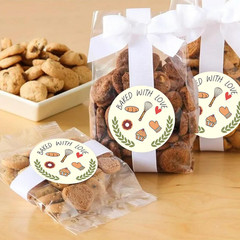 160 Pcs Baked with Love Stickers, 1.6 Inch Bakery Packaging Labels for Cottage B