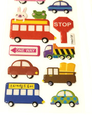 Plane UFO Stickers Planet Car Bus Tractor Scrapbook Card Craft Lot of 2 NEW READ