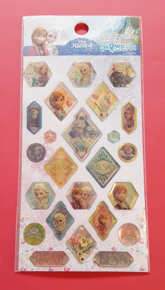 Korean Disney Frozen epoxy 3D sticker pkg (free ship $20 min US only)