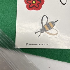 Vintage Hallmark Fuzzy Bumble Bees And Flowers Sticker Sheet/ VERY RARE FIND