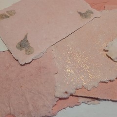 Lot Of Handmade Pressed Paper Art Junk Journaling Scrapbooking Cardstock Pages