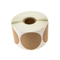 1 Roll 1 Inch Natural Brown Craft Gift Tag Stickers Blank Permanent Adhesive …