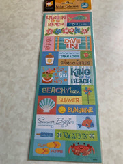 AMERICAN TRADITIONAL DESIGNS STICKERS QUEEN OF THE BEACH EMBOSSED GLITTER 23 PCS