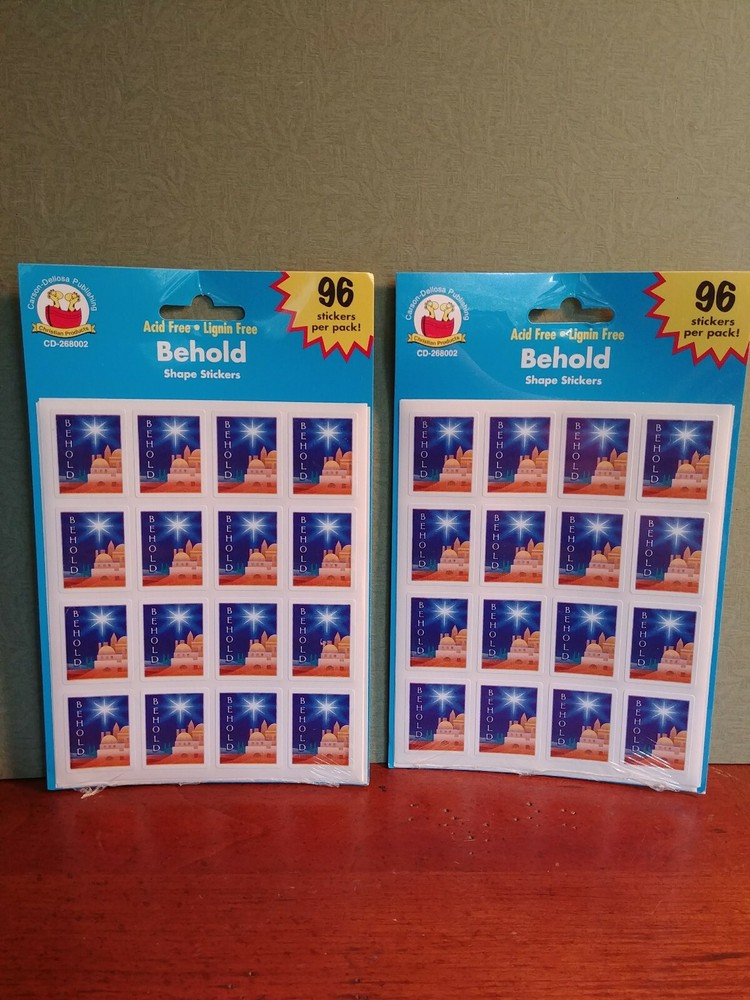 carson dellosa publishing sticker christian BEHOLD cd-268002 2 packs #96 sticker