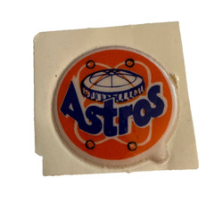 Vintage 1980’s Houston Astros Baseball Team Name Logo Scrapbooking Puffy Sticker