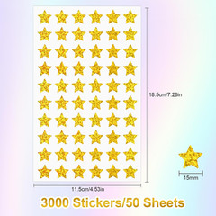 3000 PCS Star Stickers, 0.6″ Sparkly Holographic Stickers, Kids Rewards