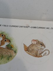 Vintage Current Critter 1988 Stickers Two Sheets Raccoon Fawn Frog Mouse Etc.
